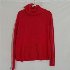 Athleta Sweater Size S Turtle Cowl Neck 80% Merino Wool 20% Cashmere Coral Color